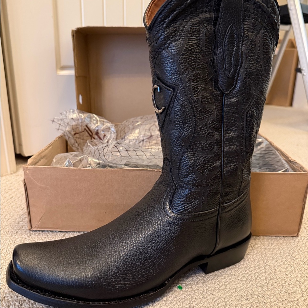 Cuadra Black Western Leather Boots